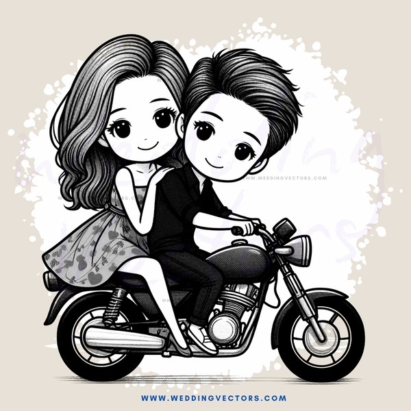 lovers on a motorcycle