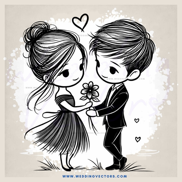 a couple holding hands and flowers