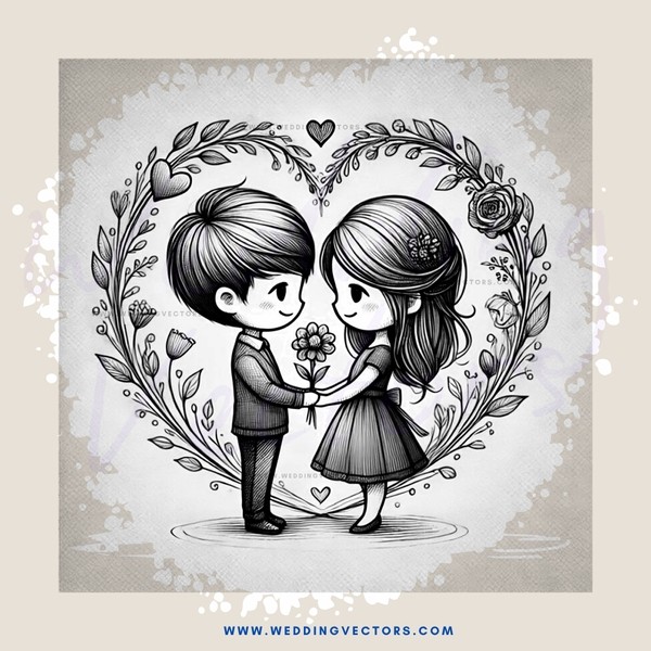 a couple in wedding attire holding hands and flowers