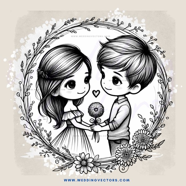 a couple in an illustration