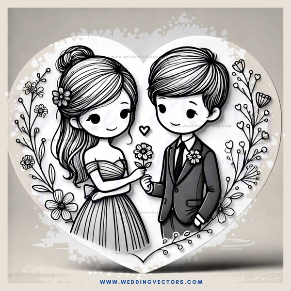 the couple is standing in front of each other