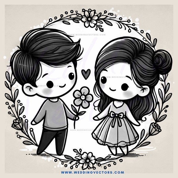two people holding flowers and butterflies