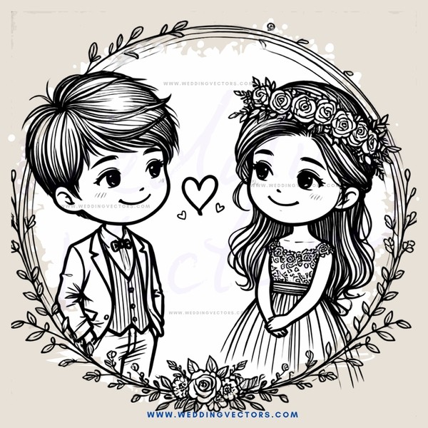 a boy and girl with hearts around their neck