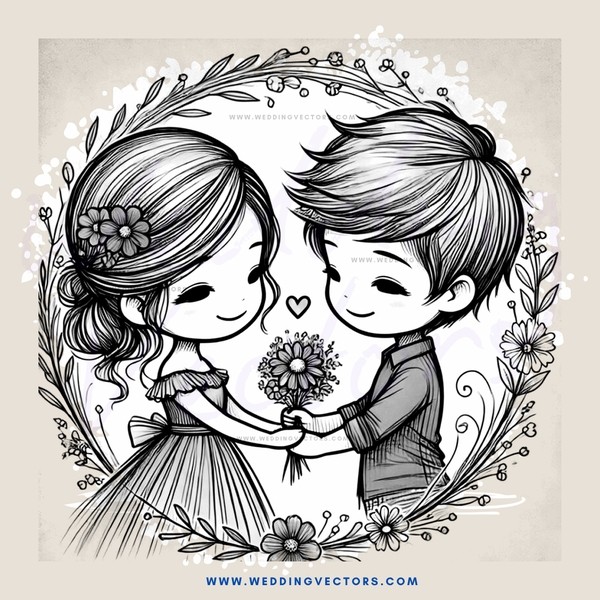 a couple holding flowers