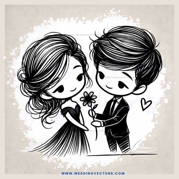 a couple in black and white