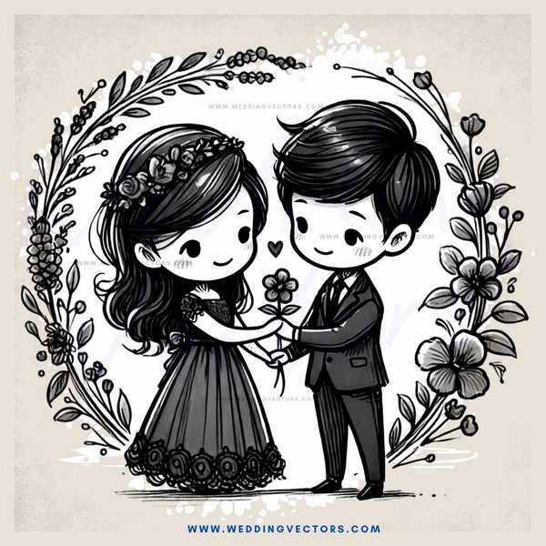 a couple with flowers in their hair