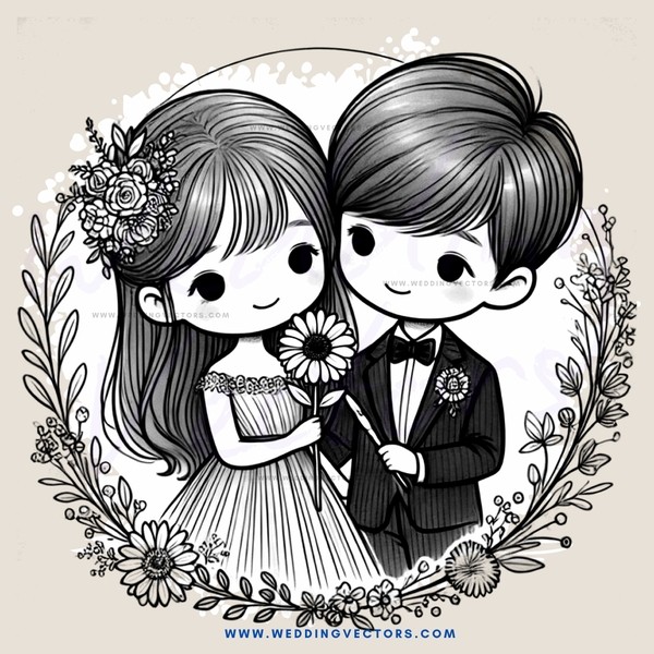 a couple in black and white