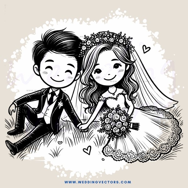 a couple on their wedding day