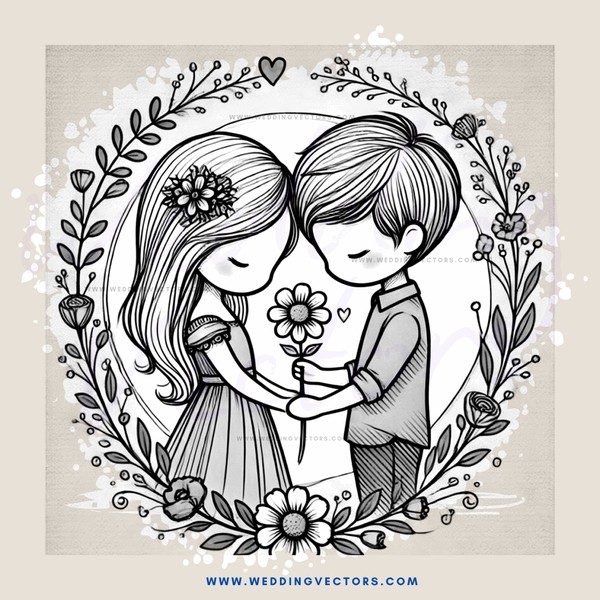 a boy and girl hugging