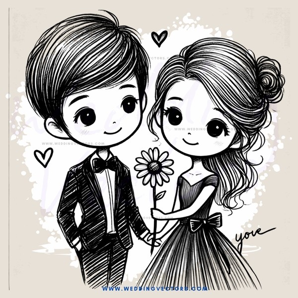 boy and girl holding flower