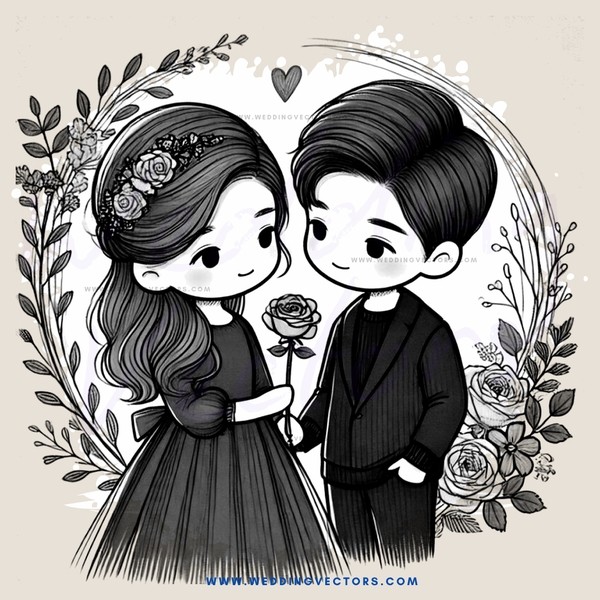 two people hugging with flowers and roses