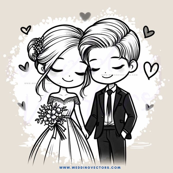 a couple on their wedding day