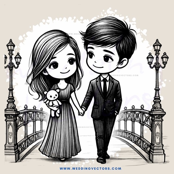 a boy and girl are on a bridge