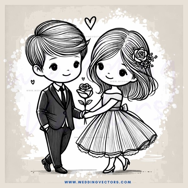 a couple holding a rose