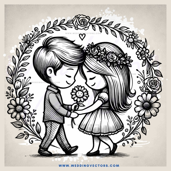two people holding flowers in front of a bouquet of roses