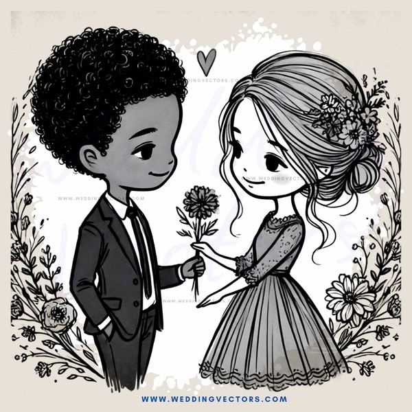 a couple in black and white