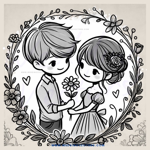 boy and girl flower crown