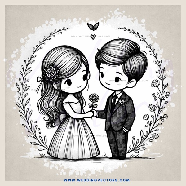 couple flower bouquet romantic art nh