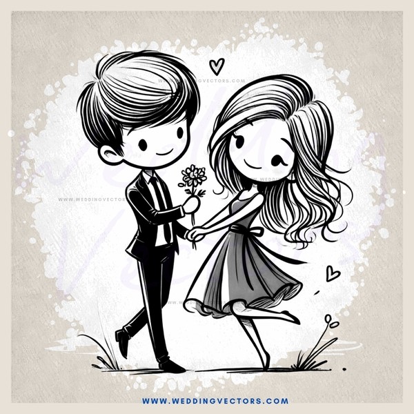 a boy and girl holding hands
