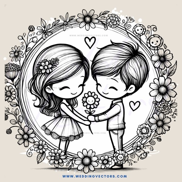 boy and girl hugging picture frame