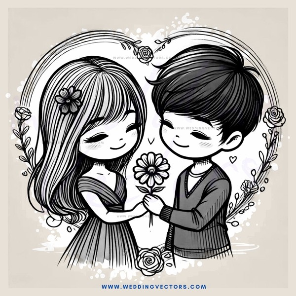 children holding flowers