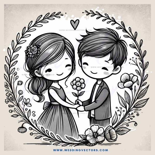 two kids hugging in an illustration