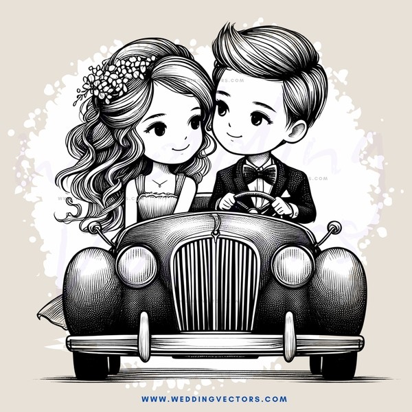 couple in car smiling at each other