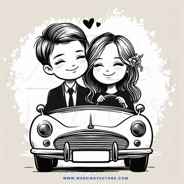 the young couple's car ride