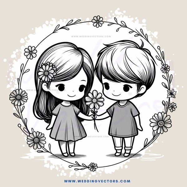 two girls holding flowers in their hands