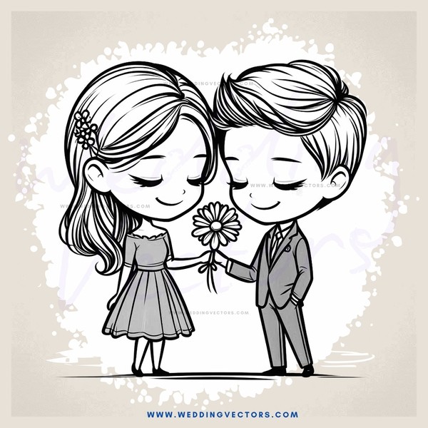 couple on a date holding hands and flowers