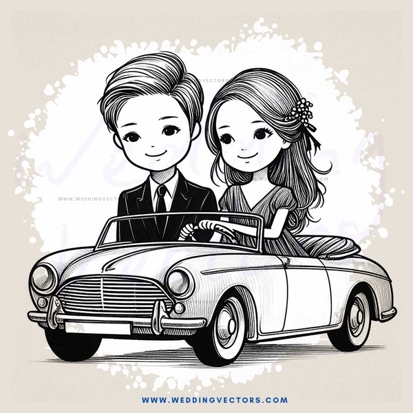 a man and woman sitting in a car