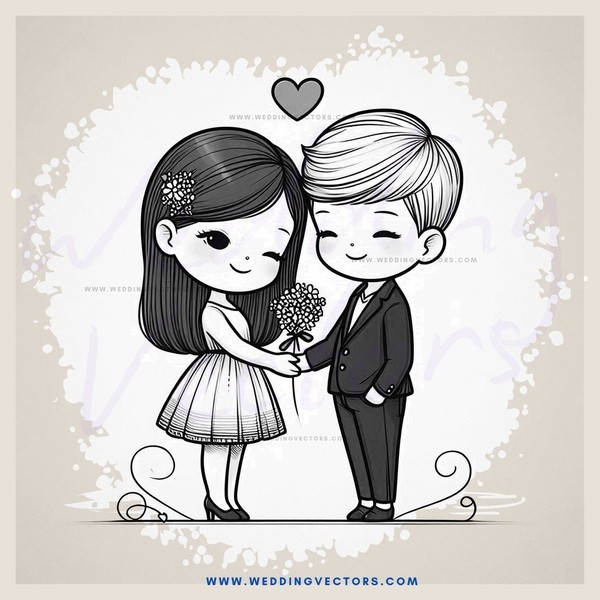 a couple holding flowers