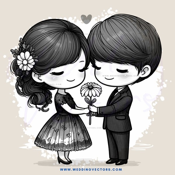 a couple holding hands with flowers