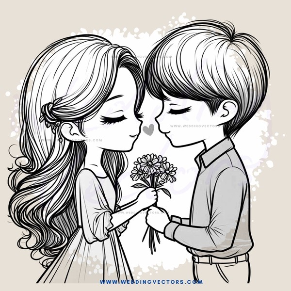 a young couple in black and white