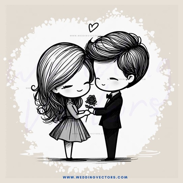 a couple's kiss in black and white