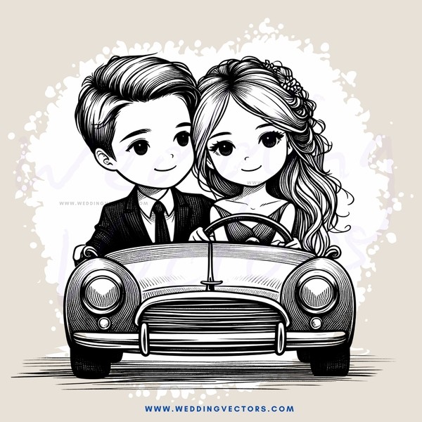 a boy and girl in a car together