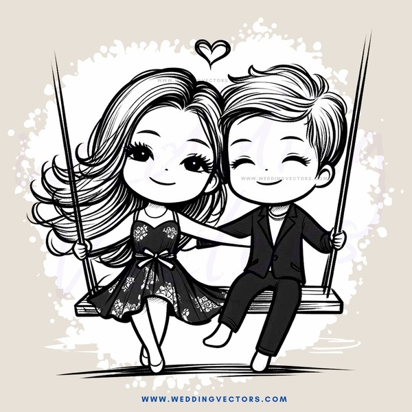 couple on swing in love