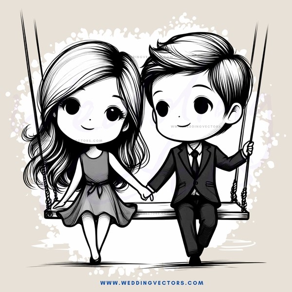boy and girl on swing