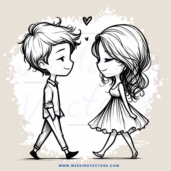 a young boy and girl holding hands