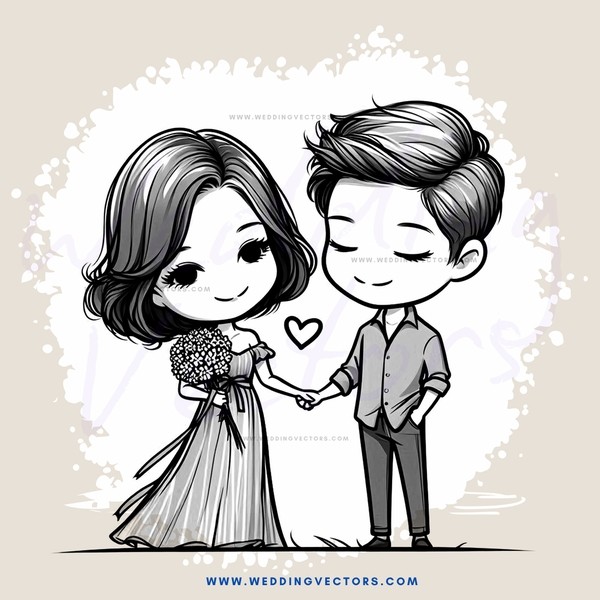a girl and guy holding hands in front of a heart