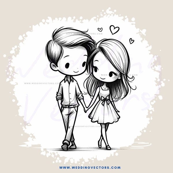 a cartoon couple in love