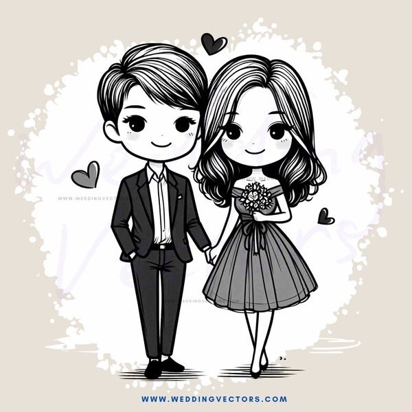 a couple in black and white