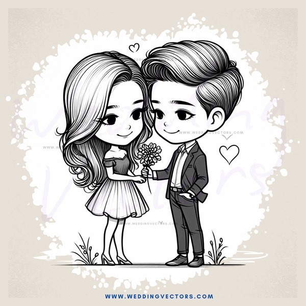 two people holding hands and flowers