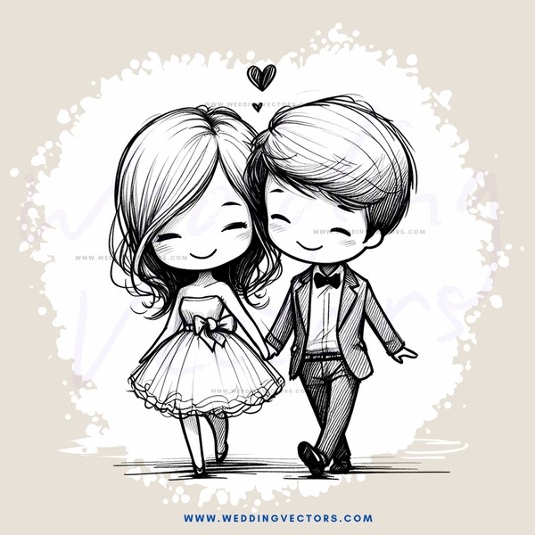 a couple's love story depicted in monochrome