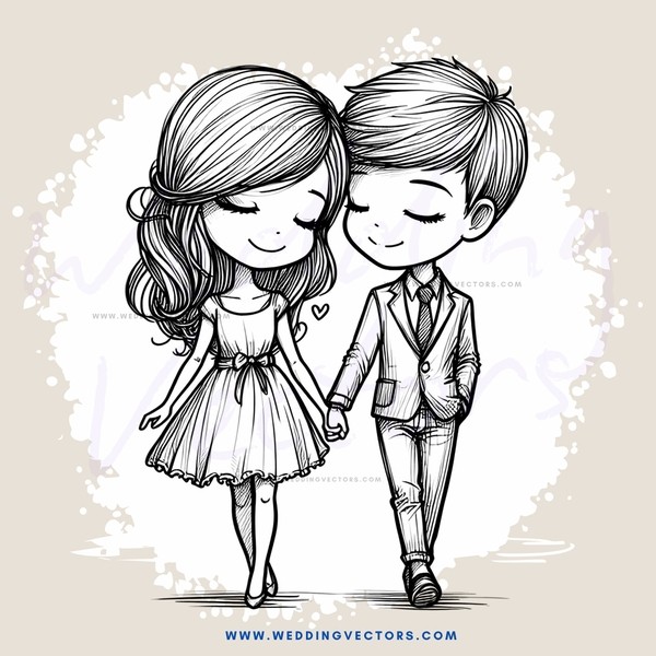 two people in love, both smiling