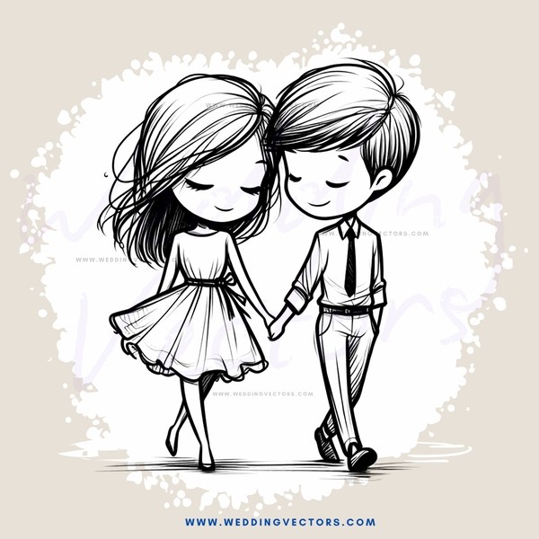 a boy and girl holding hands