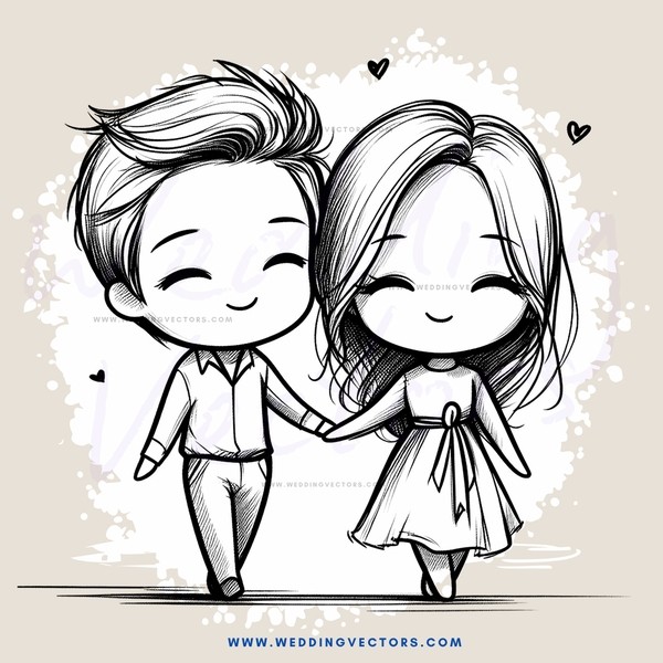 a boy and girl walking together hand in hand