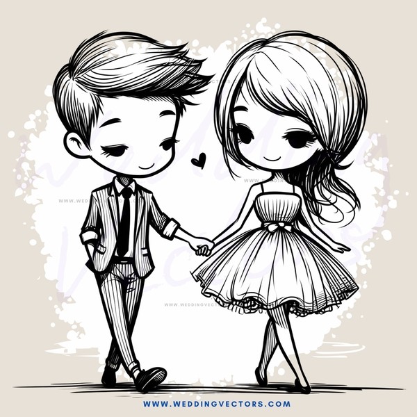a boy holding hands with a girl