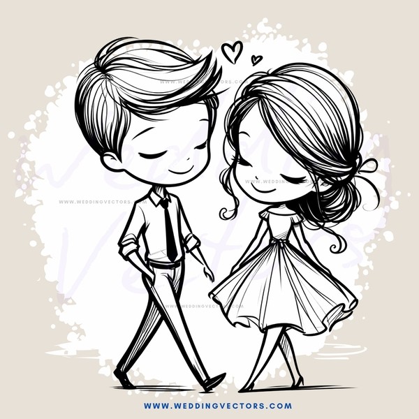 a young couple walking hand in hand