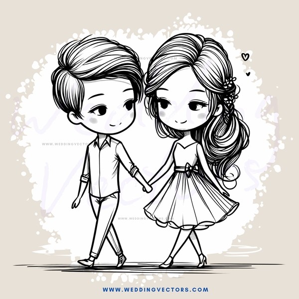 young couple holding hands